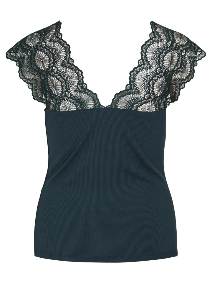 icka_vneck_lace_top_black_2.webp Vila Camis & Vests<ICKA V-NECK LACE TOP (BLACK)