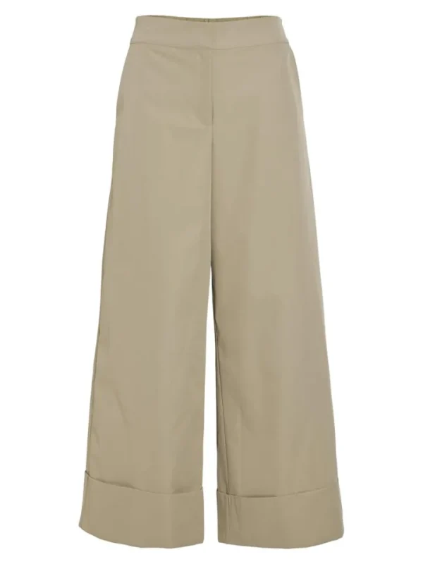 Vila Pants<Ida 7/8 Fold Up Pants (Feather Gray)