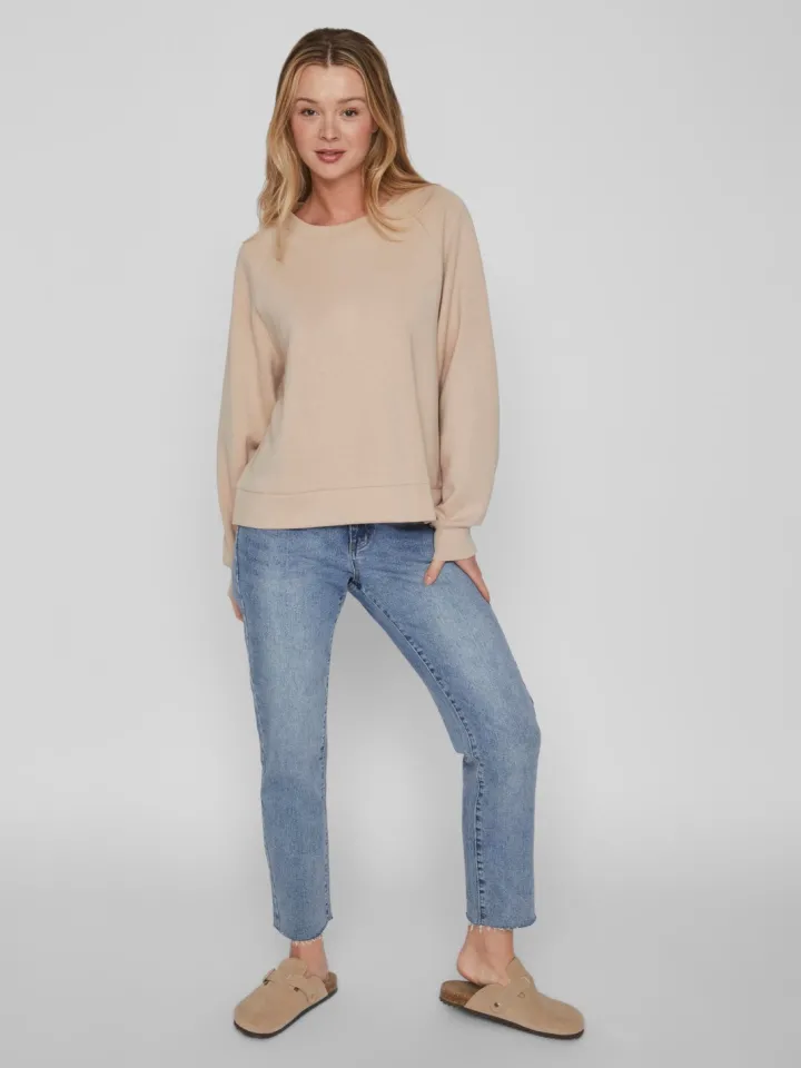 ita_sweat_top_beige_0.webp Vila Jumpers & Cardigans<ITA SWEAT TOP (BEIGE)