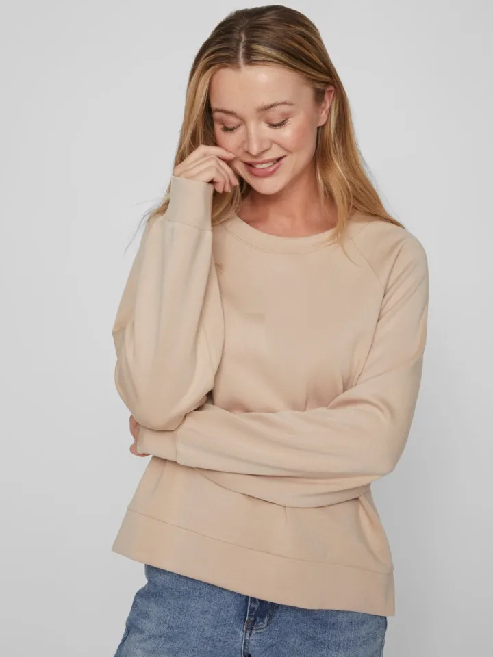 ita_sweat_top_beige_2.webp Vila Jumpers & Cardigans<ITA SWEAT TOP (BEIGE)