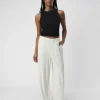 Object Pants<Janne Linen Blend Wide Leg Trousers (Sandshell)