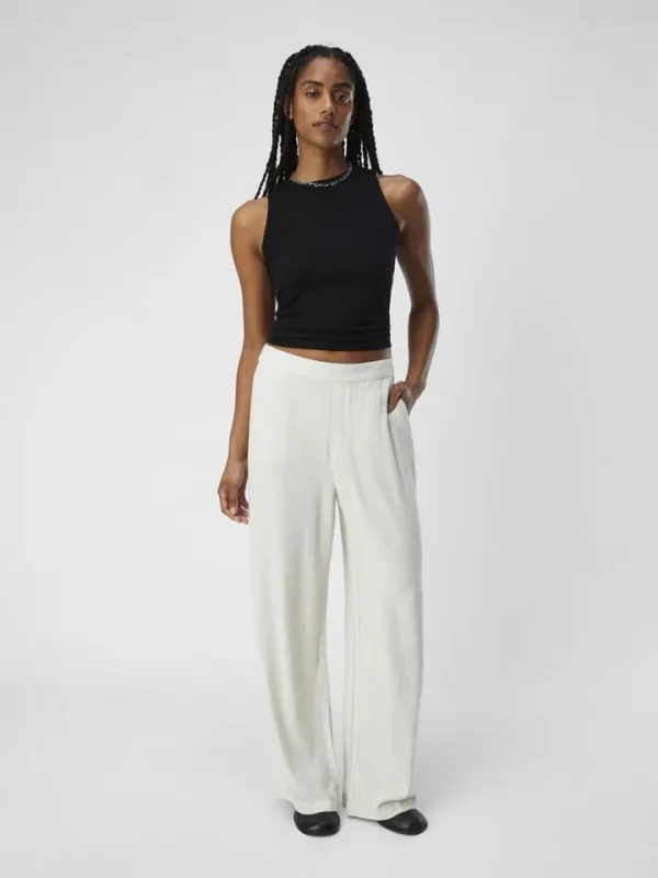 Object Pants<Janne Linen Blend Wide Leg Trousers (Sandshell)