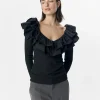 Object Shirts & Blouses<Jennifer Ruffle Top (Black)