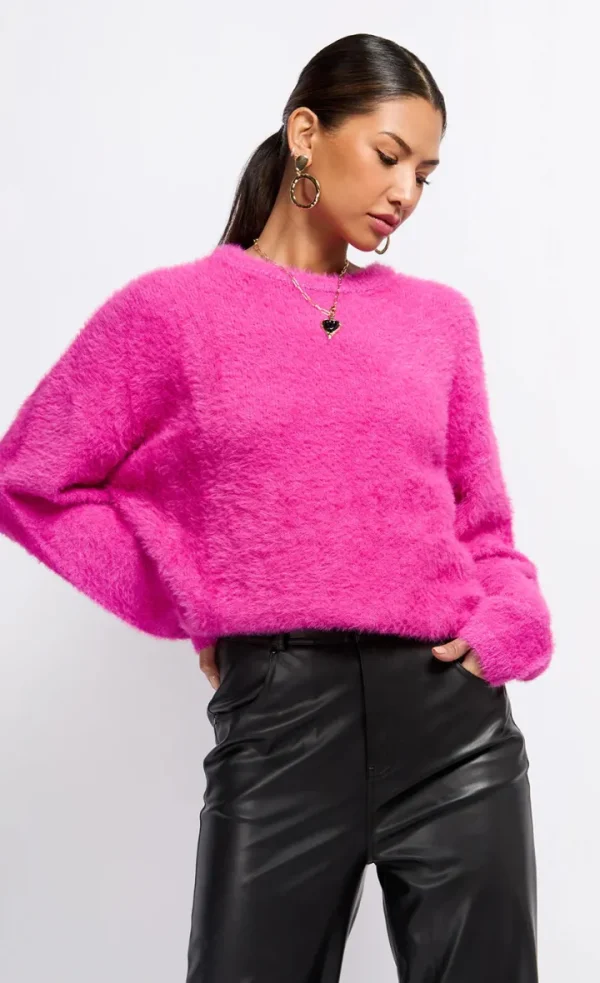Little Mistress Jumpers & Cardigans<Jessica Knit Jumper (Fuchsia Pink)