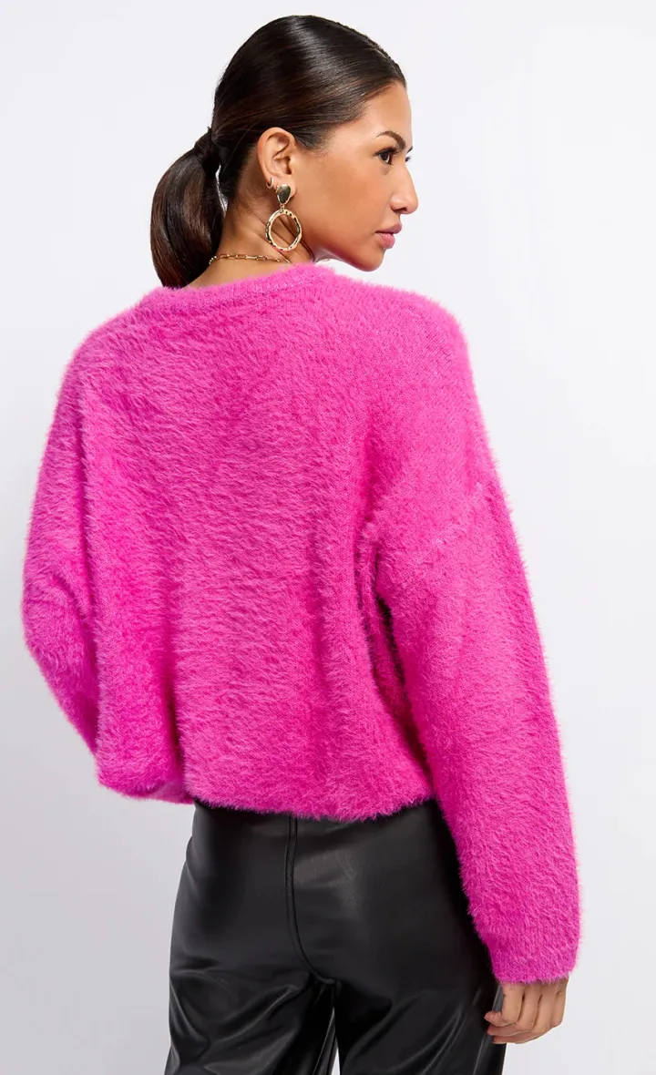 jessica_knit_jumper_fuchs_2.webp Little Mistress Jumpers & Cardigans<Jessica Knit Jumper (Fuchsia Pink)