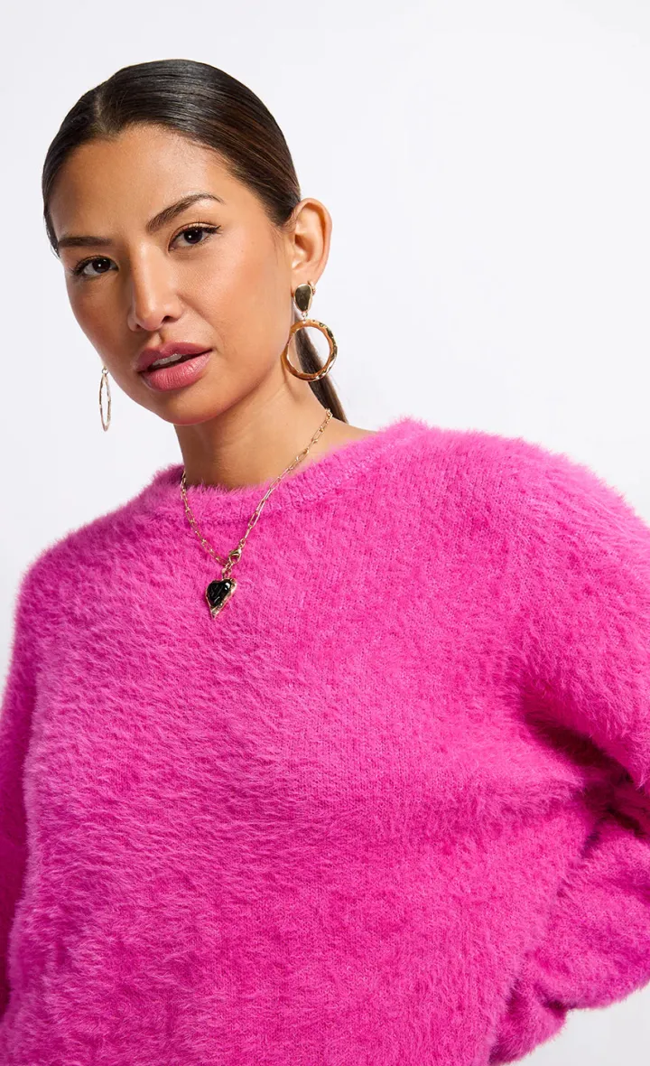 jessica_knit_jumper_fuchs_3.webp Little Mistress Jumpers & Cardigans<Jessica Knit Jumper (Fuchsia Pink)