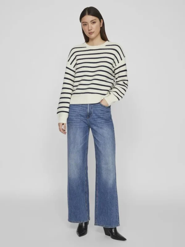 Vila Jumpers & Cardigans<JOFFI STRIPE JUMPER (NAVY/CREAM)