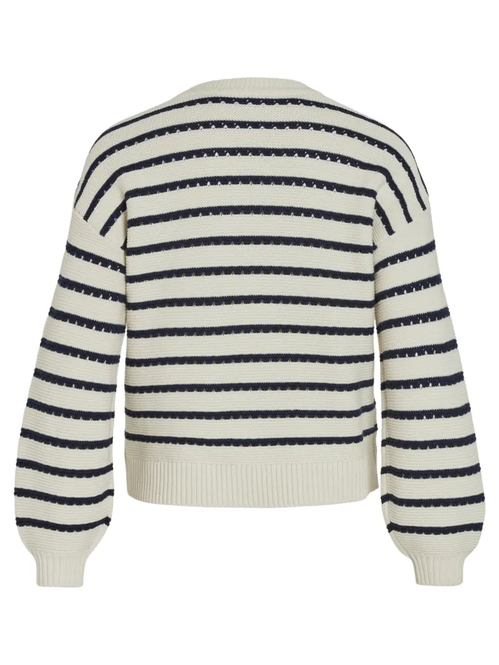 joffi_stripe_jumper_navyc_6.webp Vila Jumpers & Cardigans<JOFFI STRIPE JUMPER (NAVY/CREAM)
