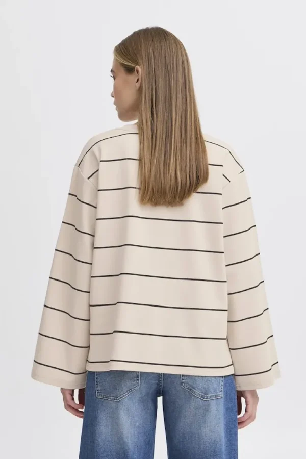 Ichi Hoodies & Sweatshirts | Jumpers & Cardigans<Kalas Sweatshirt (Doeskin Stripe)
