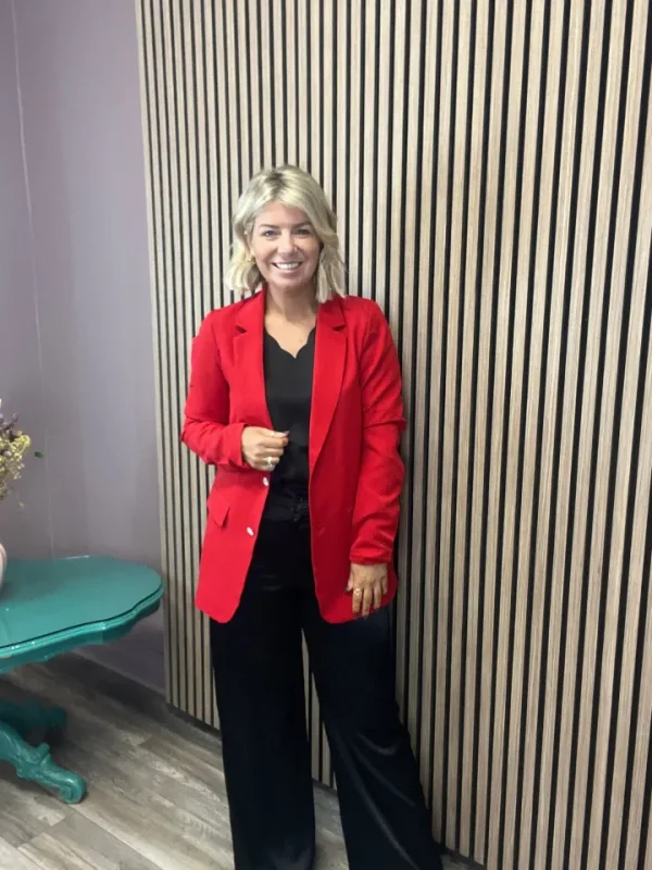 Vila Blazers<Kammas Deco Loose Blazer (Barbados Cherry)
