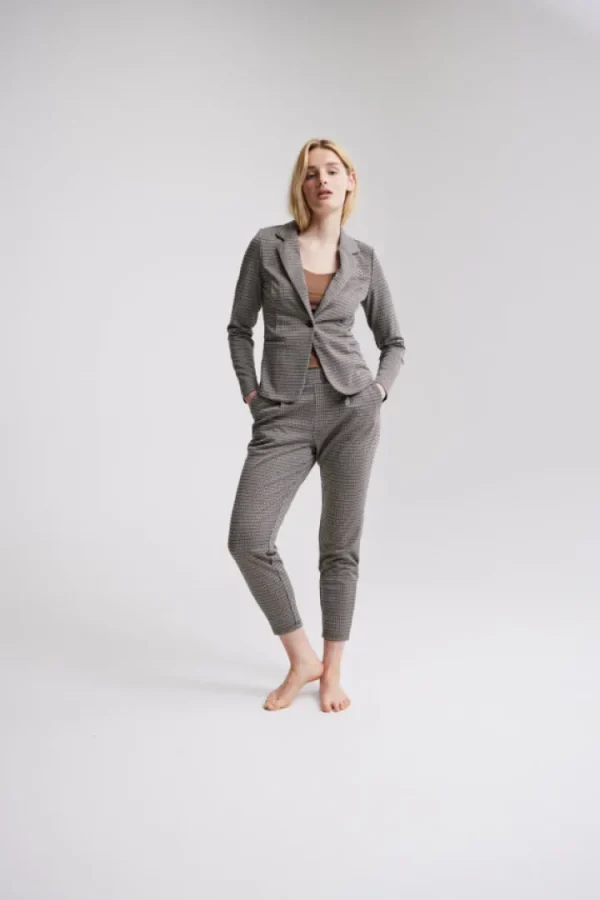 Ichi Blazers<KATE PLAID BLAZER (SAND)