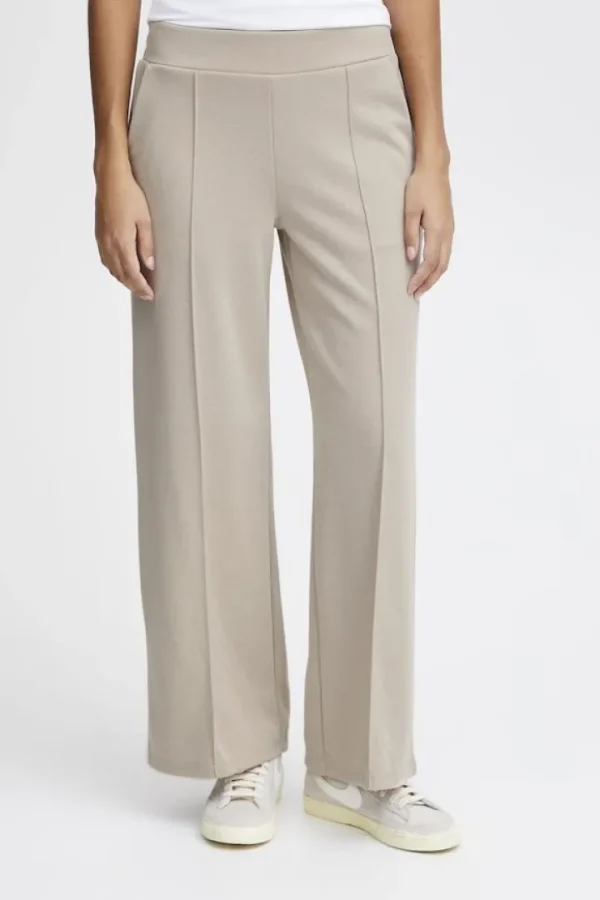 Ichi Pants<KATE WIDE LEG TROUSERS (DOESKIN)