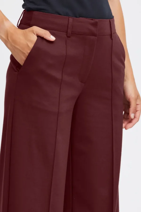 Ichi Pants<KATHY WIDE LEG TROUSERS (PORT ROYALE)