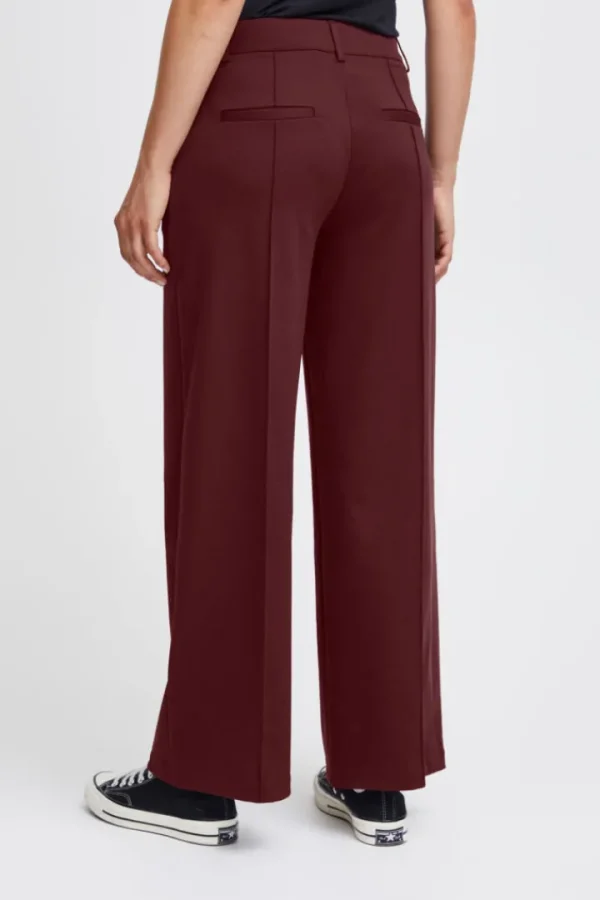 Ichi Pants<KATHY WIDE LEG TROUSERS (PORT ROYALE)