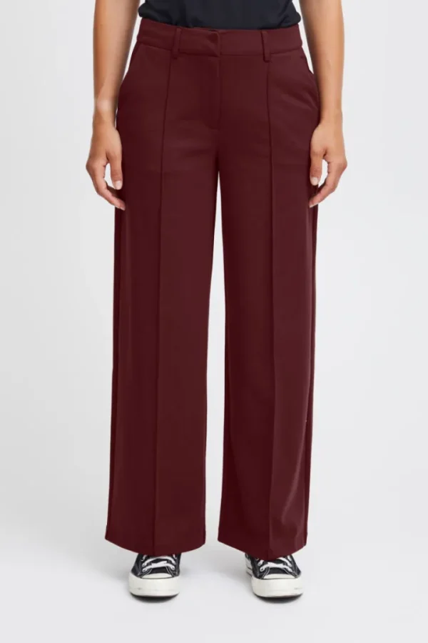 Ichi Pants<KATHY WIDE LEG TROUSERS (PORT ROYALE)