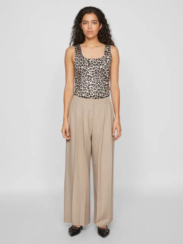 Vila Camis & Vests<Kennza O-Neck Tank Top (Carmel Cafe/Leopard)