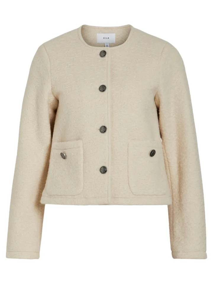 kera_short_jacket_birch_1.webp Vila Jackets<Kera Short Jacket (Birch)