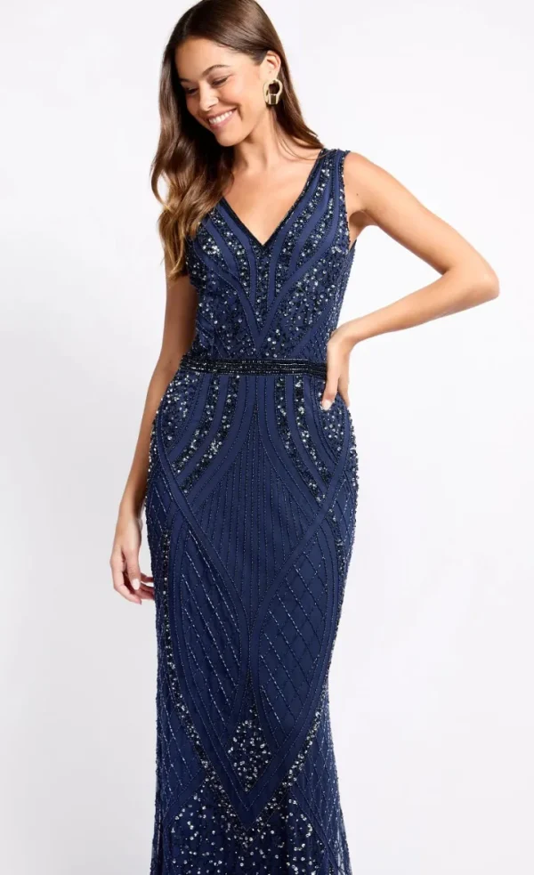 Little Mistress Occasionwear | Dresses<Kim Embellished Deco Maxi Dress (Navy)