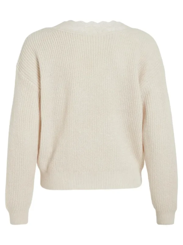 Vila Jumpers & Cardigans<LACY V-NECK JUMPER (NATURAL MELANGE)
