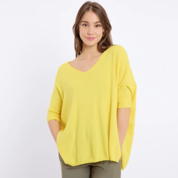 laurina_short_sleeved_jum_0.webp Artlove Jumpers & Cardigans<LAURINA SHORT SLEEVED JUMPER (YELLOW)