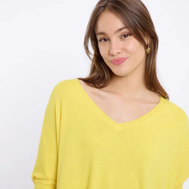 laurina_short_sleeved_jum_1.webp Artlove Jumpers & Cardigans<LAURINA SHORT SLEEVED JUMPER (YELLOW)