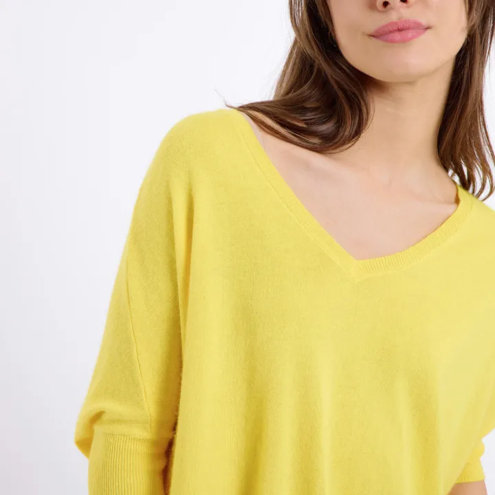 laurina_short_sleeved_jum_2.webp Artlove Jumpers & Cardigans<LAURINA SHORT SLEEVED JUMPER (YELLOW)