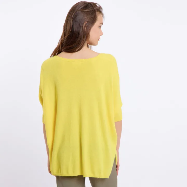 laurina_short_sleeved_jum_3.webp Artlove Jumpers & Cardigans<LAURINA SHORT SLEEVED JUMPER (YELLOW)
