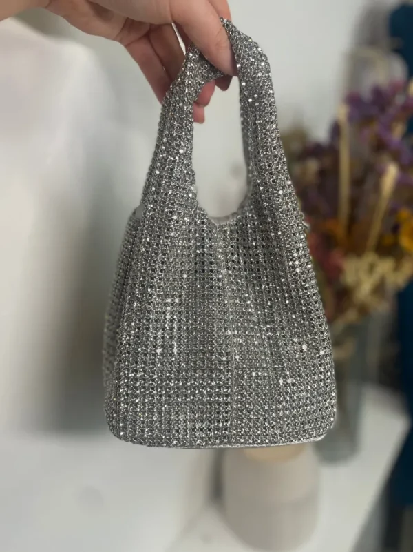 Wsl 8 Bags & Purses<LEAH DIAMANTE EVENING BAG (SILVER)