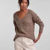 Pieces Jumpers & Cardigans<Lelle V-Neck Jumper (Fossil)