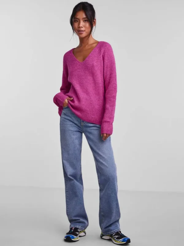Pieces Jumpers & Cardigans<Lelle V-Neck Jumper (Rose Violet)