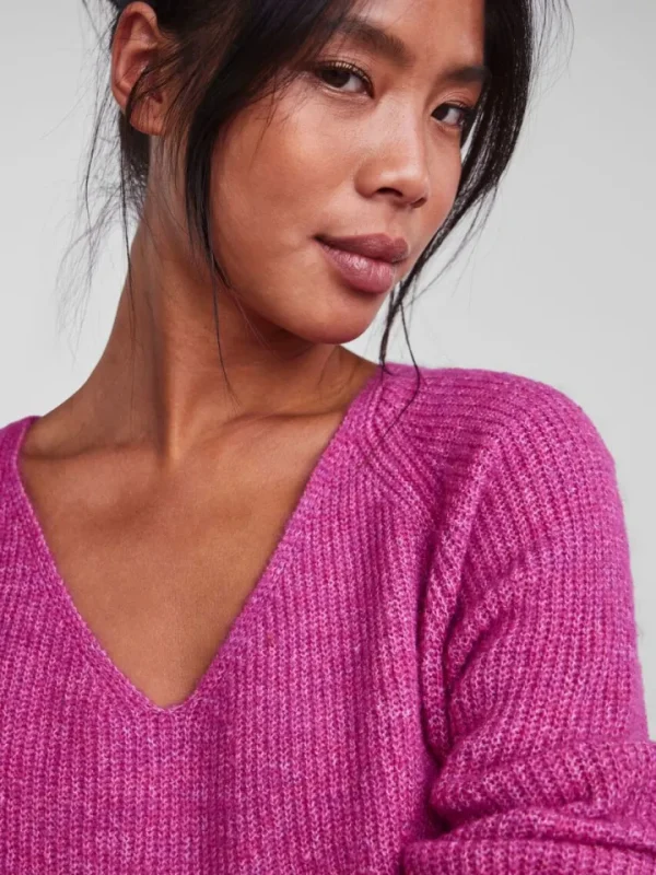 Pieces Jumpers & Cardigans<Lelle V-Neck Jumper (Rose Violet)