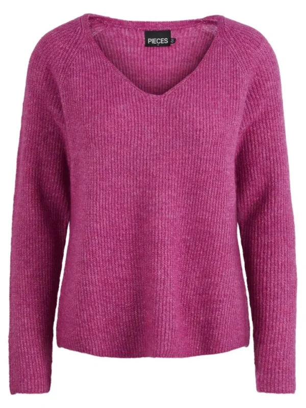 Pieces Jumpers & Cardigans<Lelle V-Neck Jumper (Rose Violet)