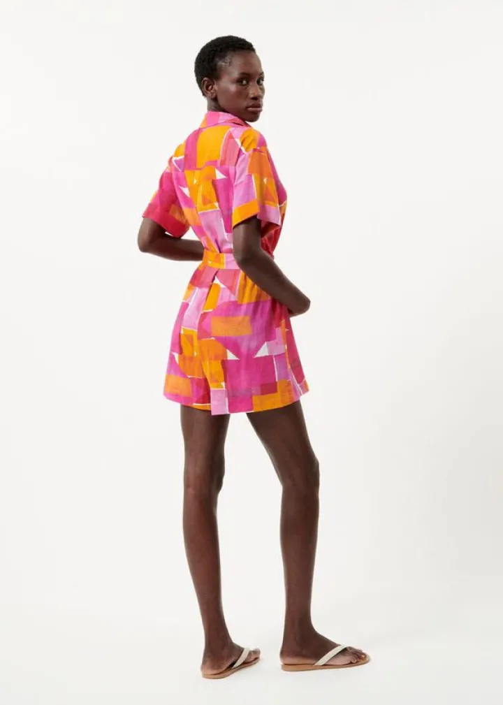 leoline_playsuit_geo_pink_4.webp Frnch Shorts & Playsuits<Leoline Playsuit (Geo Pink)