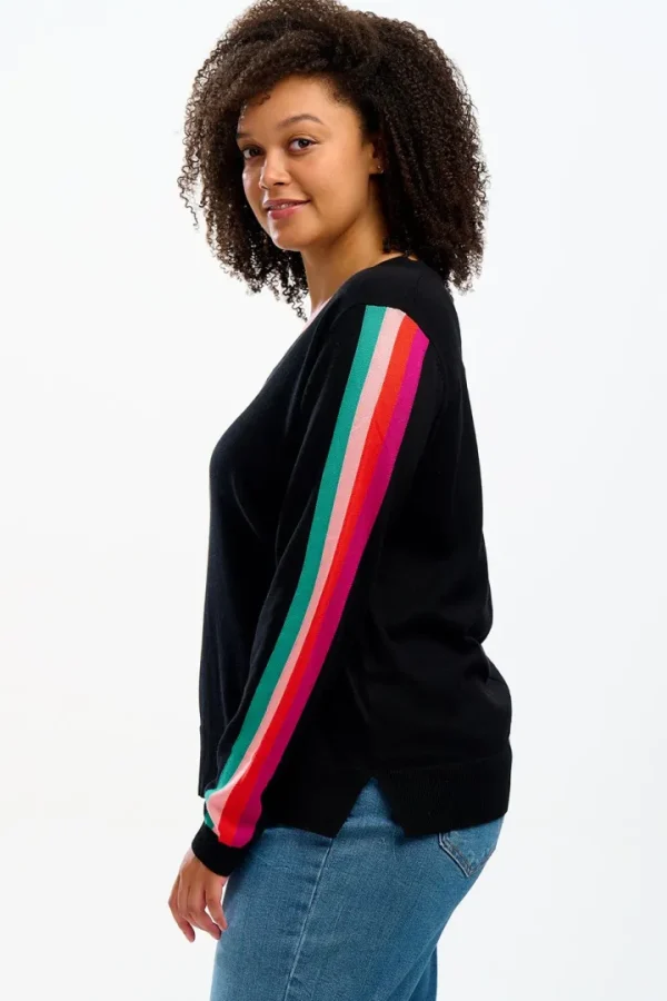 Sugarhill Jumpers & Cardigans<LIBBY V-NECK JUMPER (BLACK)