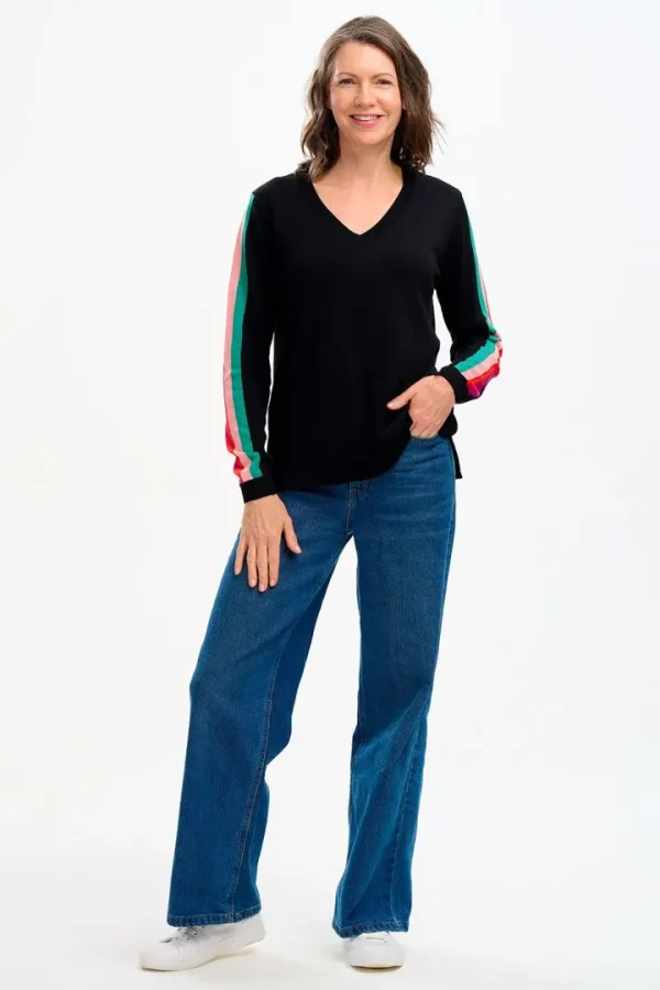 Sugarhill Jumpers & Cardigans<LIBBY V-NECK JUMPER (BLACK)