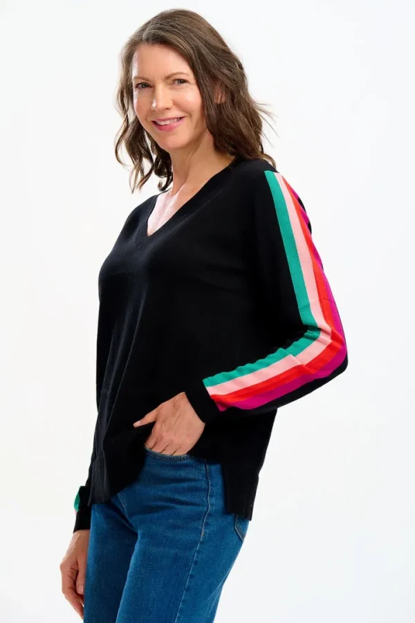 Sugarhill Jumpers & Cardigans<LIBBY V-NECK JUMPER (BLACK)