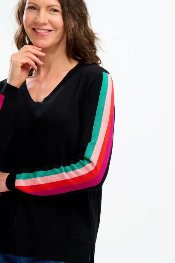 Sugarhill Jumpers & Cardigans<LIBBY V-NECK JUMPER (BLACK)
