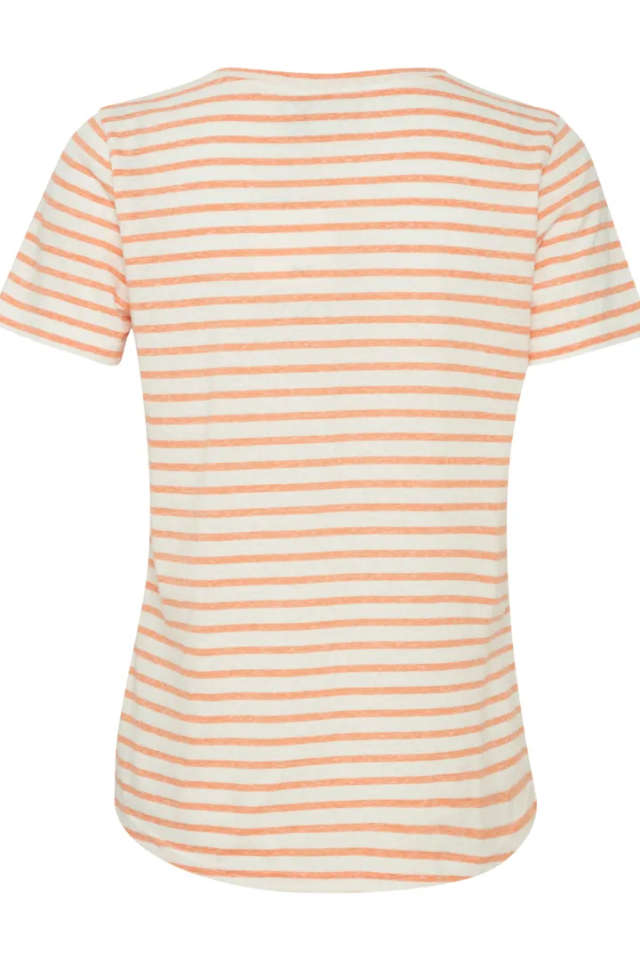 lietta_tshirt_coral_rose__3.webp Ichi T-Shirts<LIETTA T-SHIRT (CORAL ROSE STRIPE)