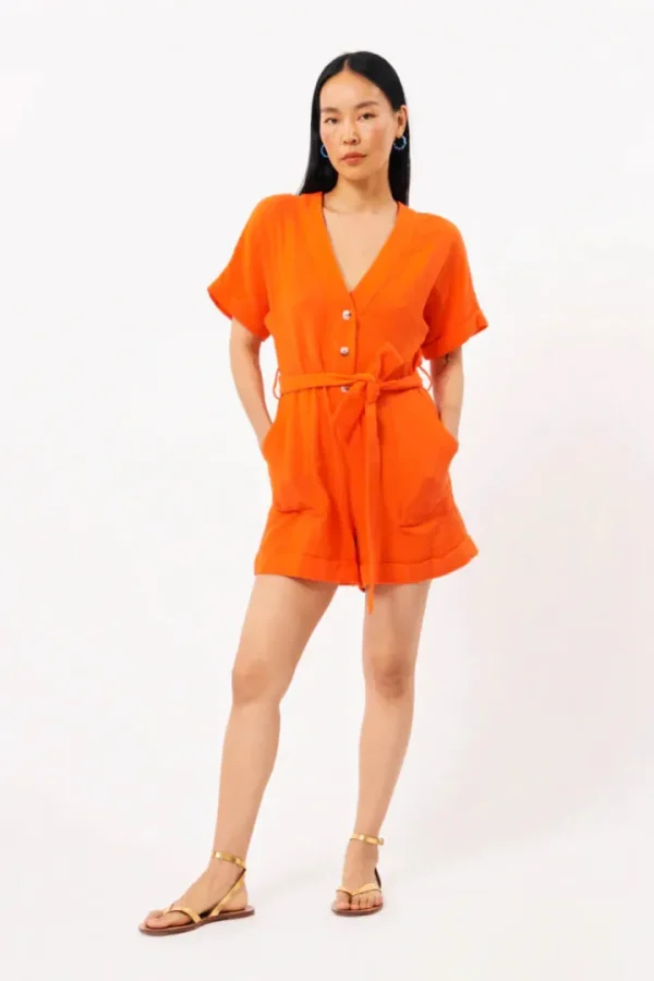 Frnch Shorts & Playsuits<Lika Playsuit (Orange)