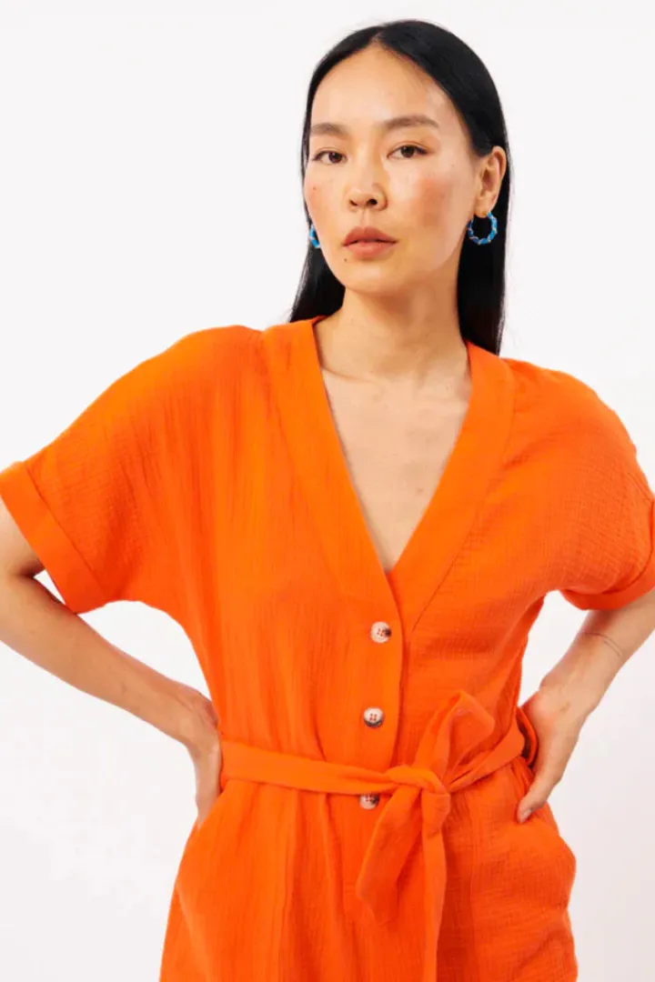 lika_playsuit_orange_3.webp Frnch Shorts & Playsuits<Lika Playsuit (Orange)
