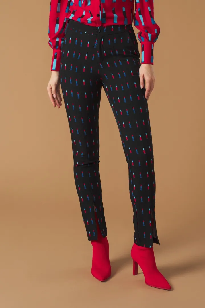 lipstick_trousers_blackmu_2.webp Minueto Pants<LIPSTICK TROUSERS (BLACK/MULTI)