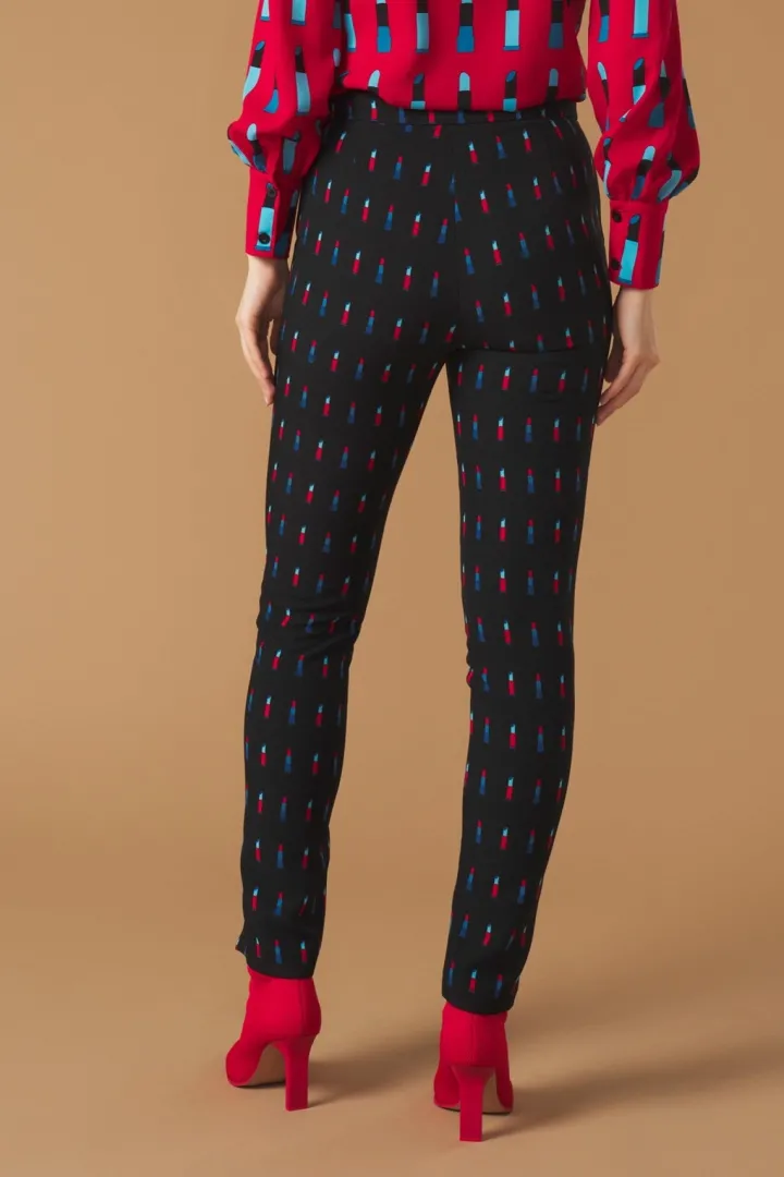 lipstick_trousers_blackmu_5.webp Minueto Pants<LIPSTICK TROUSERS (BLACK/MULTI)