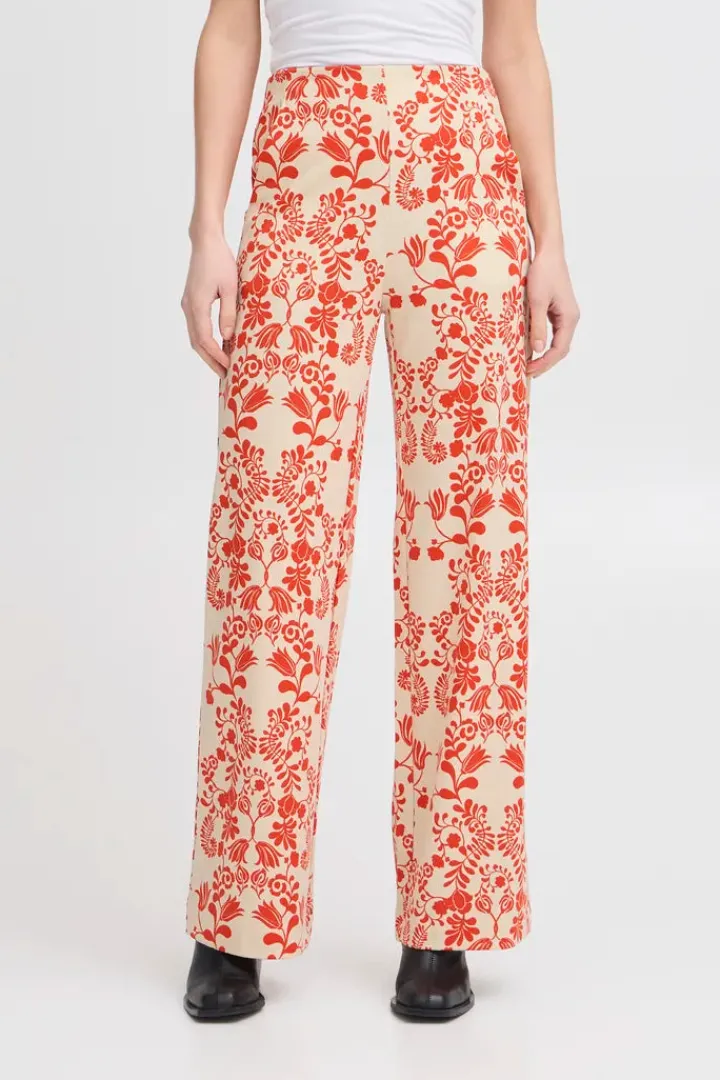 lizzy_wide_leg_pants_fies_2.webp Ichi Pants | Co-Ords<Lizzy Wide Leg Pants (Fiesta Flower)