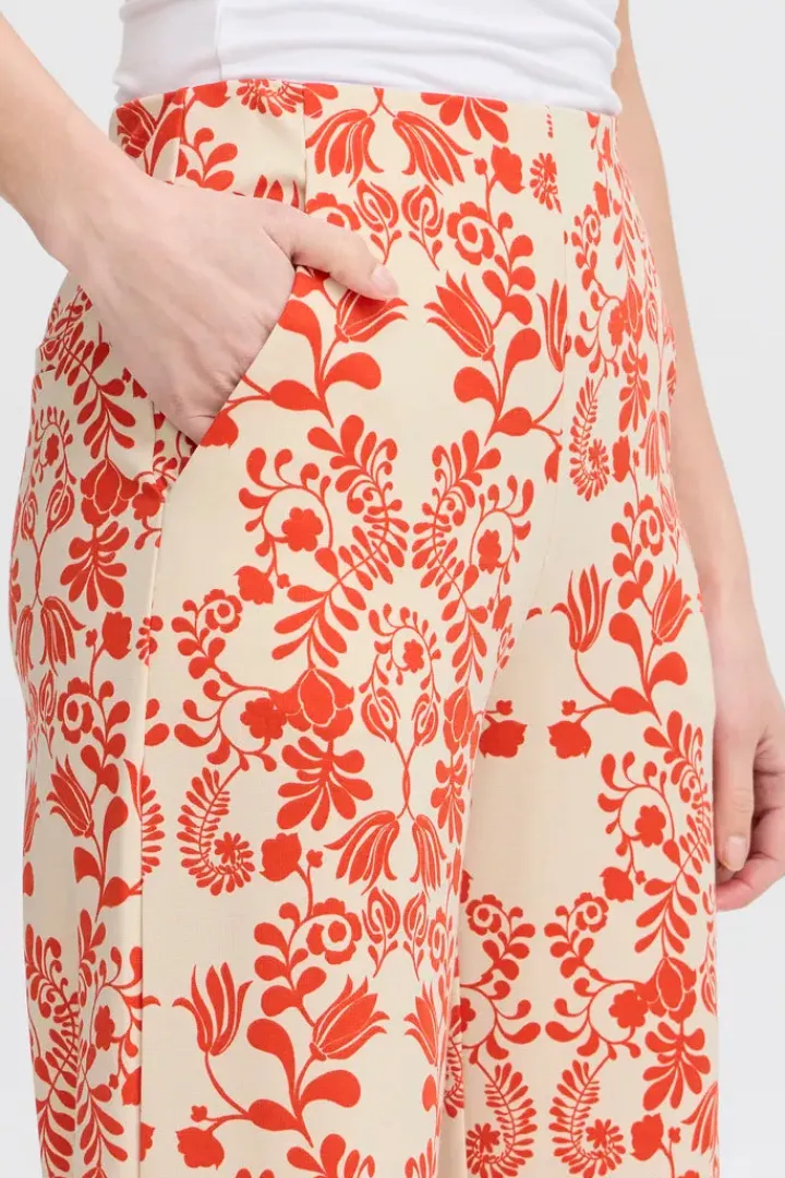 lizzy_wide_leg_pants_fies_4.webp Ichi Pants | Co-Ords<Lizzy Wide Leg Pants (Fiesta Flower)