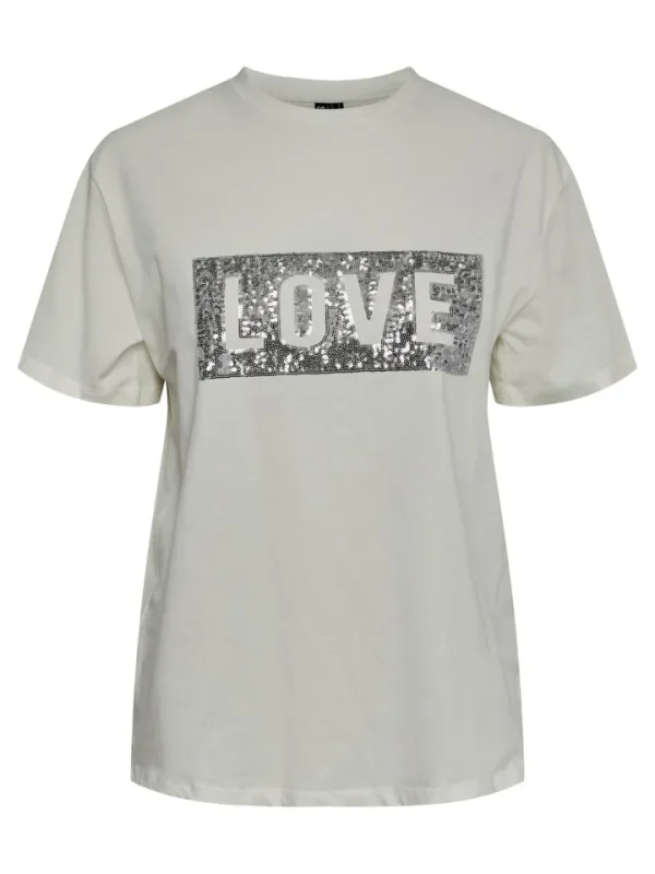 Pieces T-Shirts<Love Tee (Cloud Dancer)