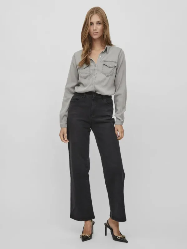 Vila Shirts & Blouses<Luca Denim Shirt (Light Grey)