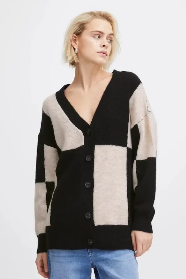 Ichi Jumpers & Cardigans<LURA CARDIGAN (METEORITE CHECK)
