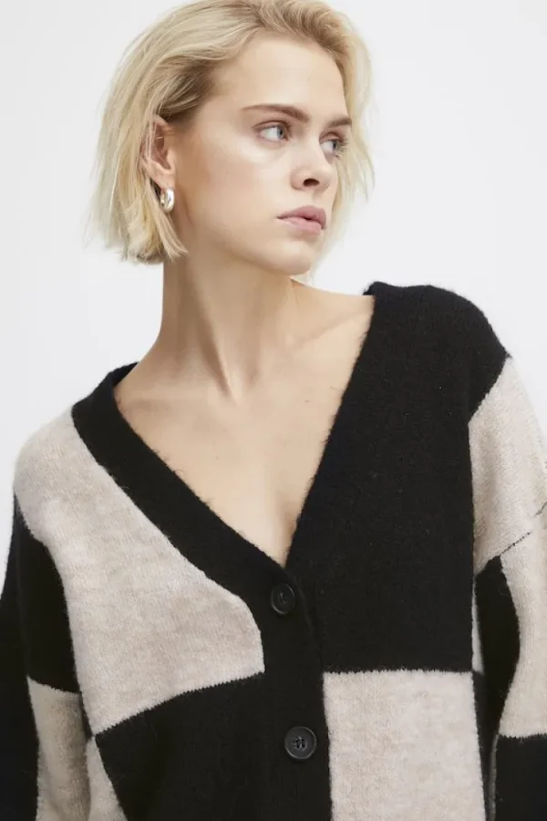 Ichi Jumpers & Cardigans<LURA CARDIGAN (METEORITE CHECK)