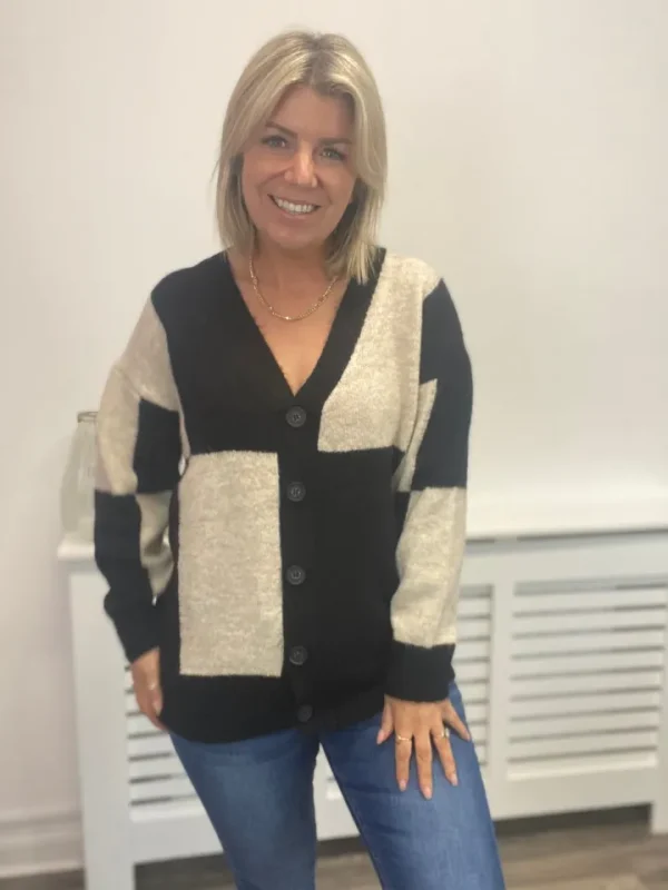 Ichi Jumpers & Cardigans<LURA CARDIGAN (METEORITE CHECK)