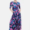 Jolie Moi Occasionwear<Macara Wrap Maxi Dress | Abstract Floral (Navy)
